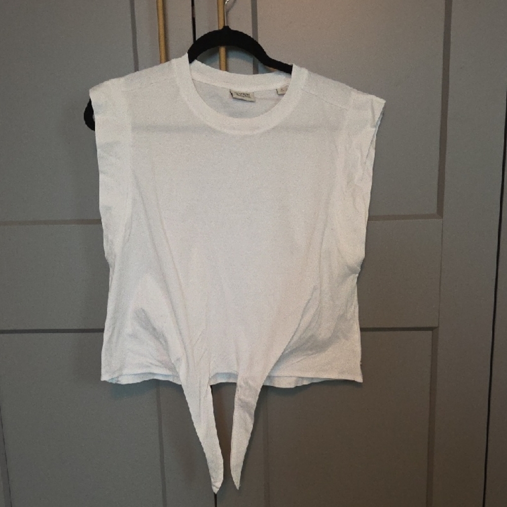 Scotch & Soda White Tie-Front Crop Top
